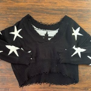 Star ruffle sweater